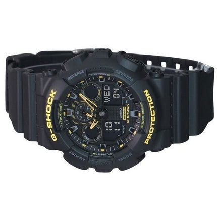 Montre pour homme Casio G-Shock Attention jaune analogique numérique bracelet en résine cadran noir GA-100CY-1A 200M