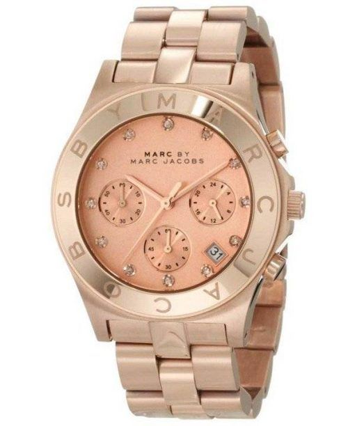 Marc By Marc Jacobs lame Chronographe Or Rose cadran MBM3102 Women Watch