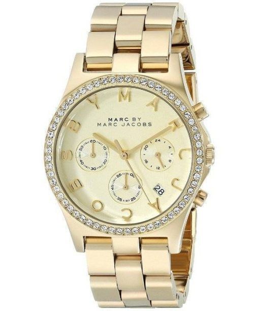 Marc By Marc Jacobs Henry chronographe cristaux cadran or MBM3105 Women Watch