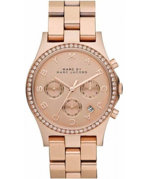 Marc By Marc Jacobs Henry chronographe cristaux Or Rose cadran MBM3118 Women Watch