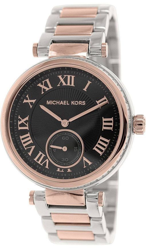 Montre Michael Kors Skylar cadran noir deux tons MK5957 féminin