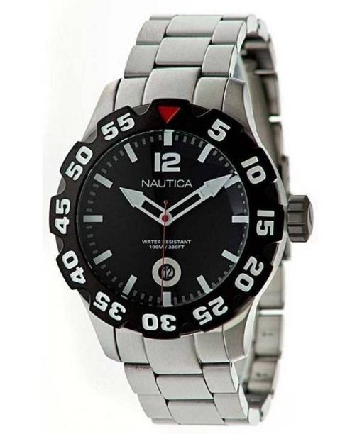 Nautica Black cadran en acier inoxydable N18622G