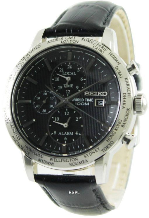 Alarme Seiko chronographe monde temps SPL049P2 montre homme