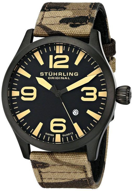 Stührling Original Aviator Quartz Suisse Camouflage toile 141C.02 montre homme