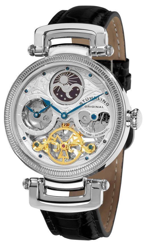 Stührling Original magistrat automatique Dual Time cadran squelette 353A.33152 montre homme