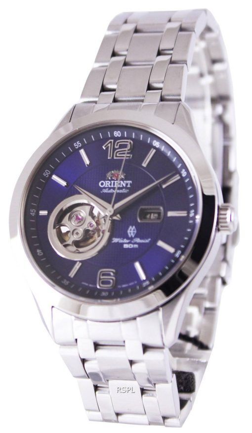 Orient Automatique Bleu semi Skeleton Dial Montre FDB05001D hommes