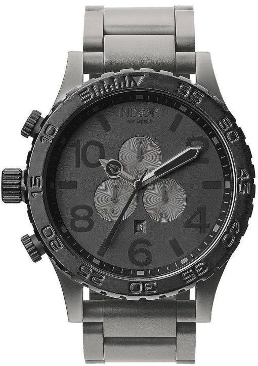 Montre Nixon Matte Black/Matte Gunmetal chronographe 300M A083-1062-00 hommes