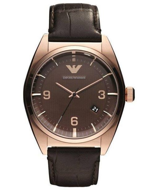 Montre Emporio Armani Classic cadran brun cuir bande AR0367 masculin