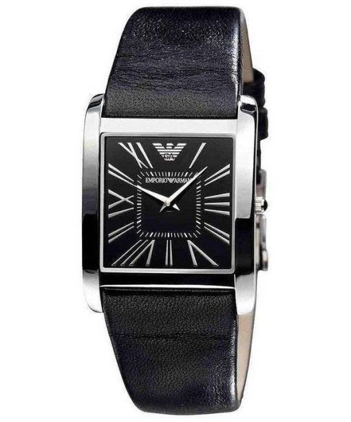 Emporio Armani Super Slim cadran noir en cuir noir AR2007 montre unisexe