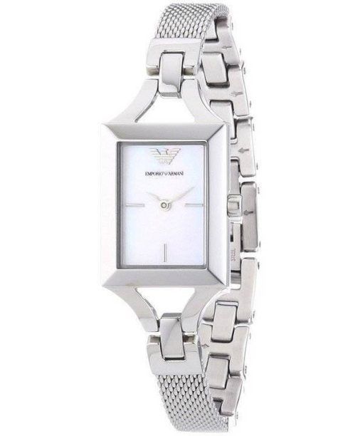 Emporio Armani Quartz montre classique AR7374 blanches et argentées