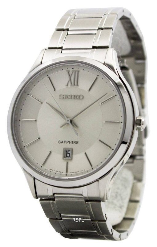 Montre Seiko Quartz verre saphir cadran argenté SGEH51P1 SGEH51P homme