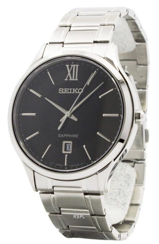 Watch Seiko Quartz verre saphir Dial SGEH53P1 SGEH53P hommes du Black