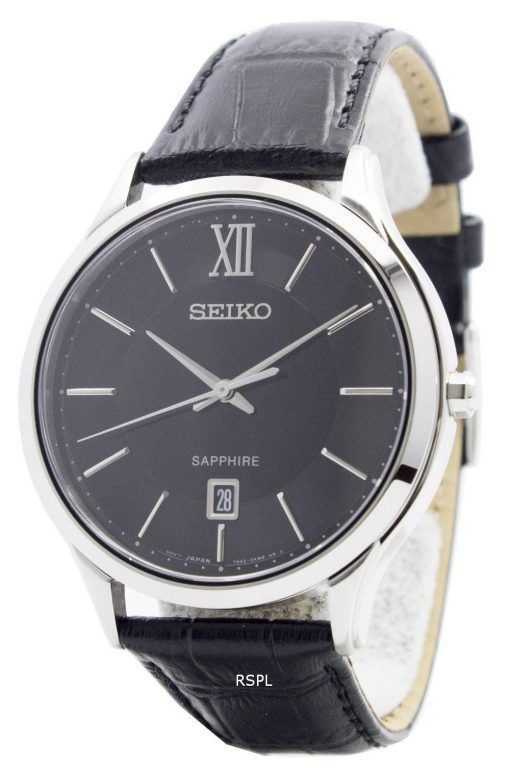 Watch Seiko Quartz verre saphir Dial SGEH53P2 hommes du Black