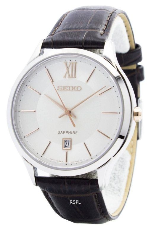 Montre Seiko Quartz verre saphir cadran argenté SGEH55P1 SGEH55P homme