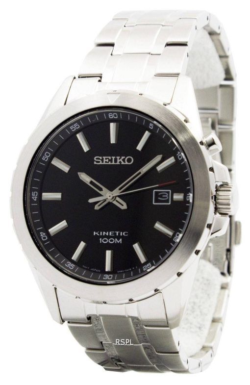 Montre Seiko Kinetic cadran noir 100M SKA697P1 SKA697P hommes