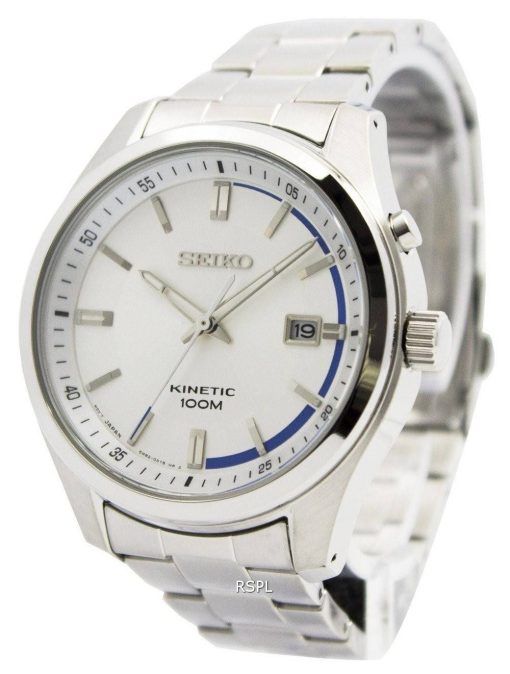 Montre Seiko Kinetic cadran argenté 100M SKA717P1 SKA717P hommes