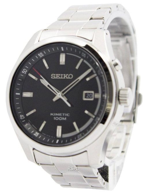 Montre Seiko Kinetic cadran noir 100M SKA719P1 SKA719P hommes