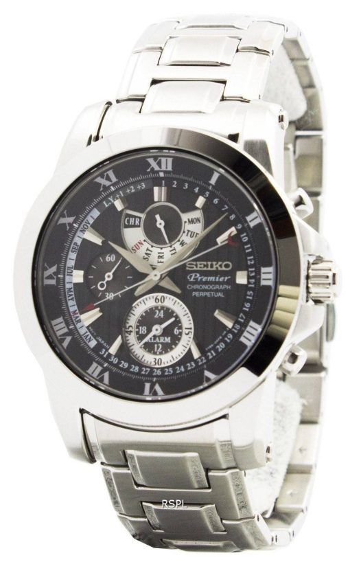 Montre Seiko Premier chronographe quantième perpétuel SPC161P1 SPC161P hommes