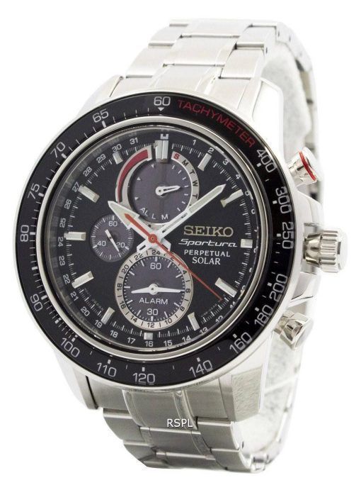 Montre Seiko Sportura Chronographe solaire perpétuelle SSC357P1 SSC357P masculin