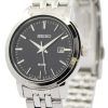 Montre Seiko Quartz en acier inoxydable cadran noir SUR827P1 SUR827P féminin