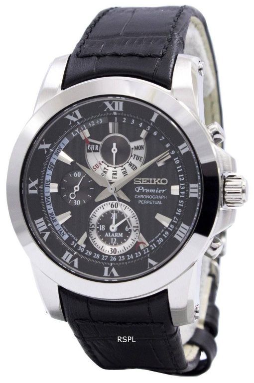 Montre Seiko Premier Chronograph Alarm perpétuelle SPC161P2 masculin