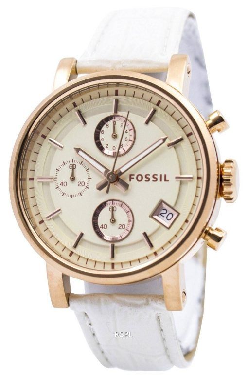 Fossil BoyFriend originale chronographe en acier inoxydable Montre C181020-WHT femmes