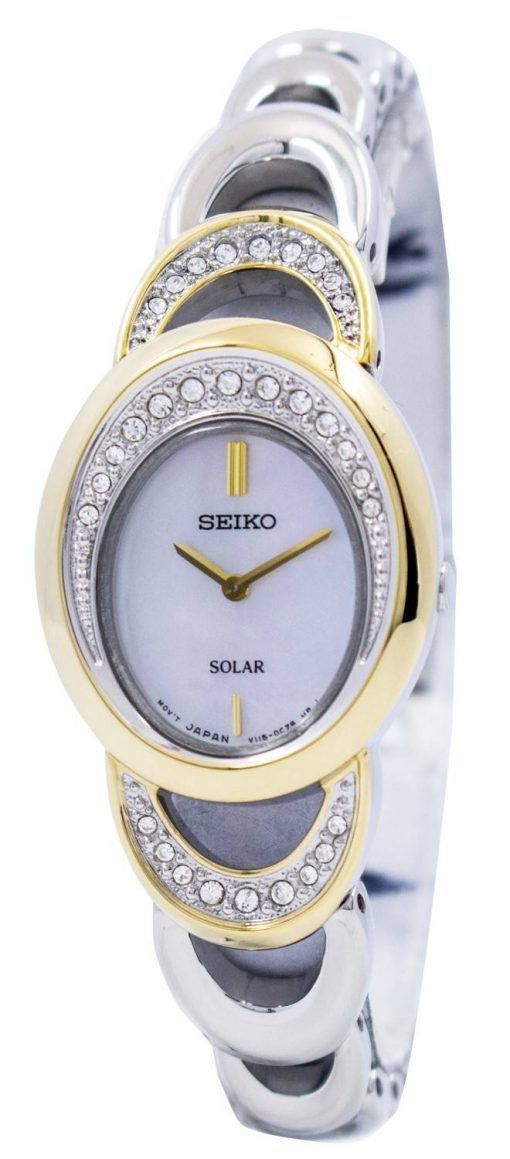 Seiko solaire Deux cristaux Tone Swarovski SUP296 SUP296P1 SUP296P Montre Femme