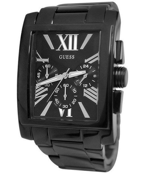 Guess montre chronographe en acier inoxydable noir Quartz U0009G3 masculin