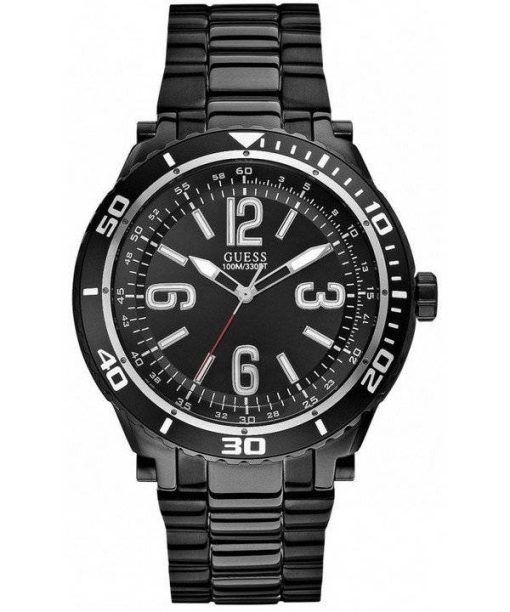 Guess montre chronographe en acier inoxydable noir Quartz U0043G2 masculin