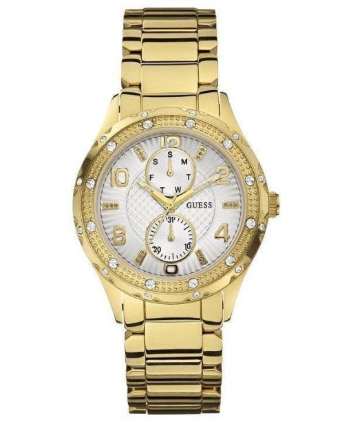 Guess montre chronographe multifonction couleur or cristal de Quartz W0442L2 féminin