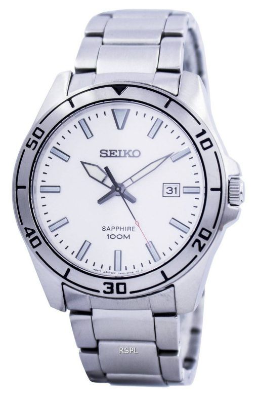 Montre Seiko Quartz verre saphir cadran blanc SGEH59 SGEH59P1 SGEH59P homme