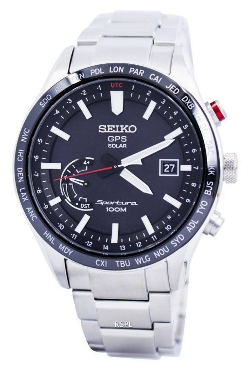 Seiko Sportura GPS solaire mondial temps Japon fait SSF003 SSF003J1 SSF003J montre homme