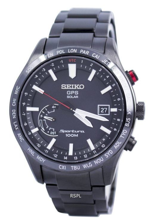 Seiko Sportura GPS solaire mondial temps Japon fait SSF005 SSF005J1 SSF005J montre homme