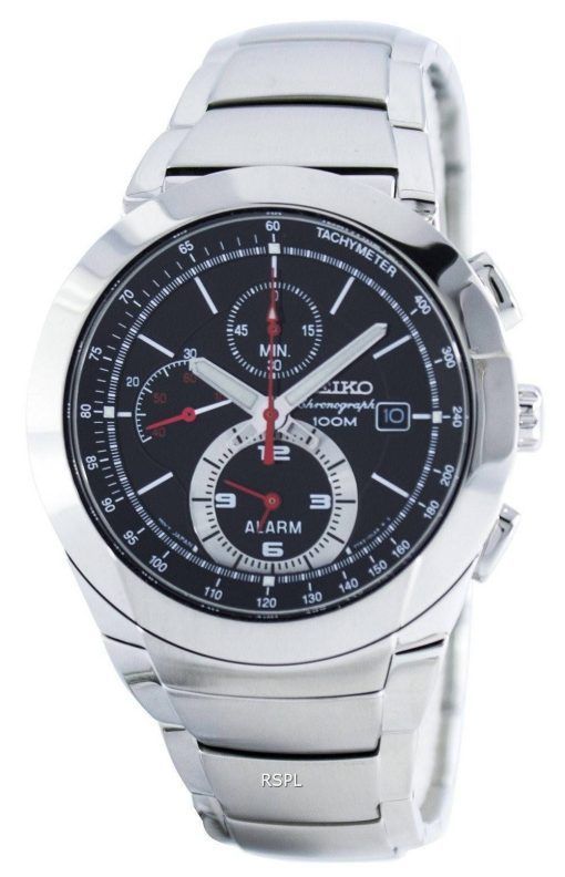 Montre Seiko chronographe Quartz alarme tachymètre SNAB33 SNAB33P1 SNAB33P hommes