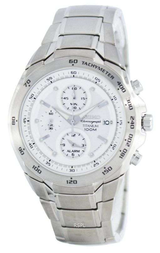 Montre Seiko titane Chronographe Quartz alarme tachymètre SNAB87 SNAB87P1 SNAB87P masculin