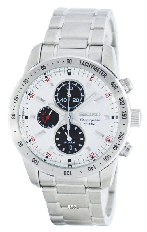 Montre Seiko Quartz alarme chronographe tachymètre SNAC05 SNAC05P1 SNAC05P hommes