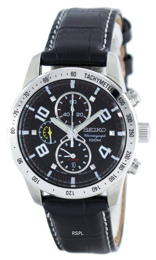 Seiko Quartz alarme chronographe tachymètre SNAC13 SNAC13P1 SNAC13P montre homme