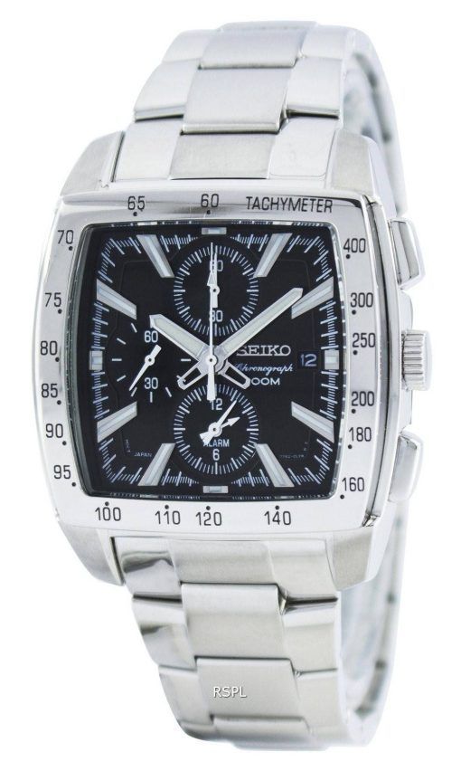 Montre Seiko Quartz alarme chronographe tachymètre SNAC25 SNAC25P1 SNAC25P hommes