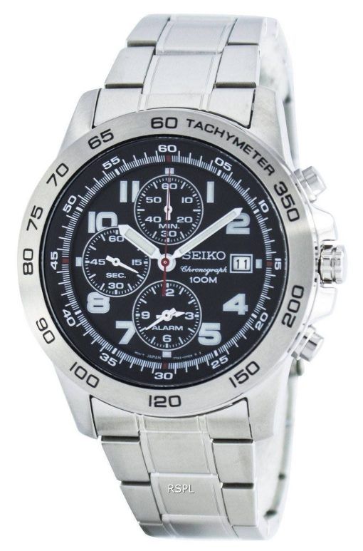 Montre Seiko Quartz alarme chronographe tachymètre SNAC53 SNAC53P1 SNAC53P hommes