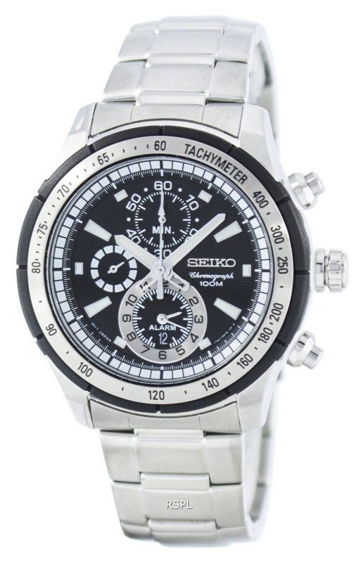 Montre Seiko Quartz alarme chronographe tachymètre SNAC87 SNAC87P1 SNAC87P hommes