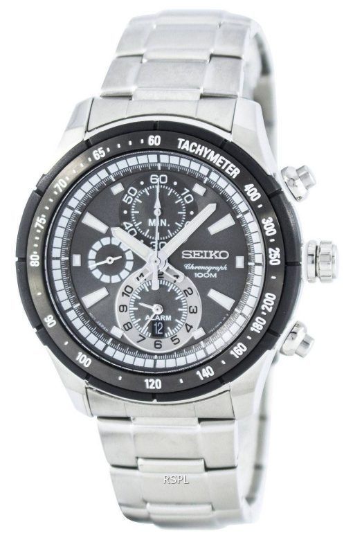 Montre Seiko Quartz alarme chronographe tachymètre SNAC89 SNAC89P1 SNAC89P hommes