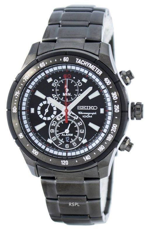 Montre Seiko Quartz alarme chronographe tachymètre SNAC91 SNAC91P1 SNAC91P hommes