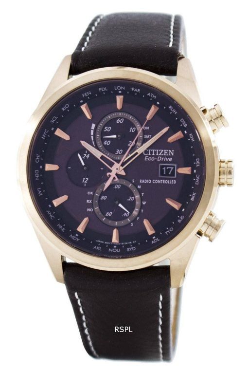 Citizen Eco-Drive Radio Controlled chronographe monde temps AT8019-02W montre homme