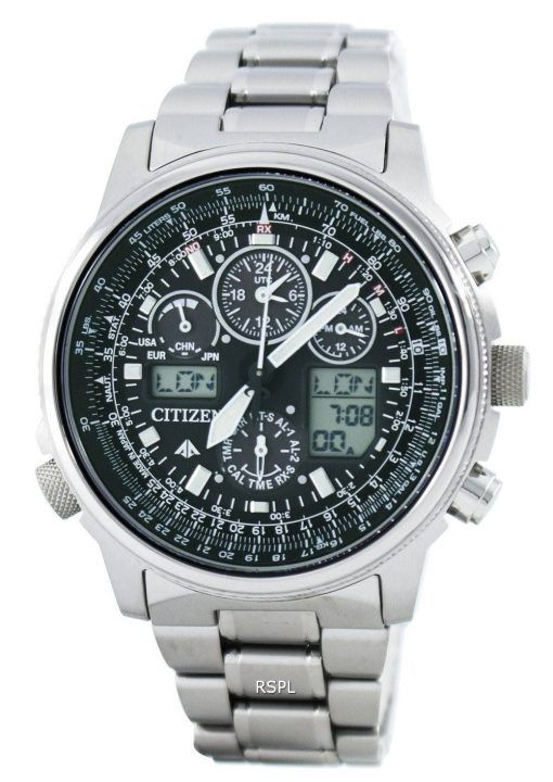 Citizen Promaster Sky Pilot Titanium Eco-Drive Radio Controlled monde temps JY8020-52E montre homme