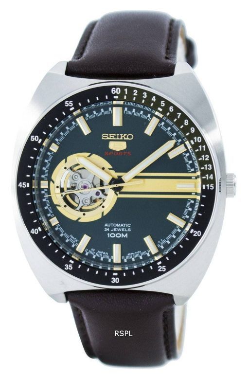 Seiko 5 Sports automatique 24 bijoux coeur ouvert Dial Japon a SSA333 SSA333J1 SSA333J hommes regarder