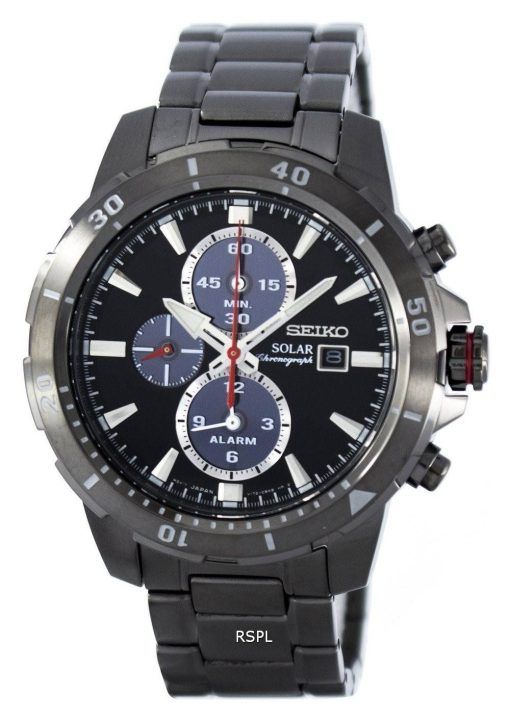 Montre Seiko chronographe solaire alarme SSC559 SSC559P1 SSC559P hommes