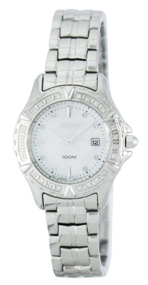 Montre Seiko Quartz diamant Accent 100M SXDA97 SXDA97P1 SXDA97P féminin