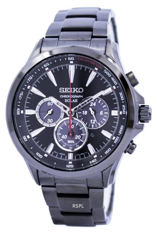 Montre Seiko solaire chronographe tachymètre SSC497 SSC497P1 SSC497P hommes