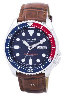 Watch Ratio en cuir brun SKX009J1-LS7 200M hommes Seiko automatique montre de plongée