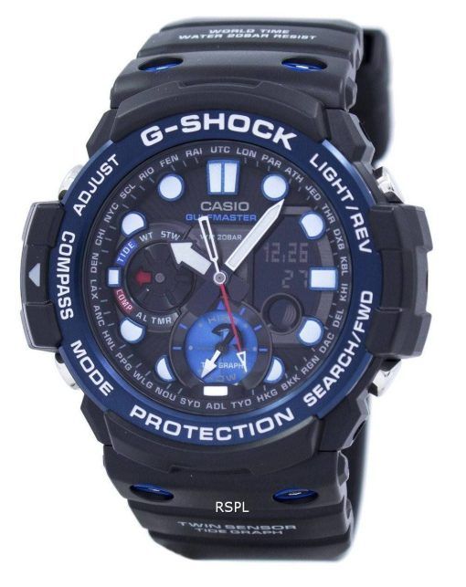 Montre Casio G-Shock GULFMASTER Double Sensor données de la lune Graphique de la marée GN-1000B-1A Hommes